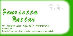 henrietta matlar business card